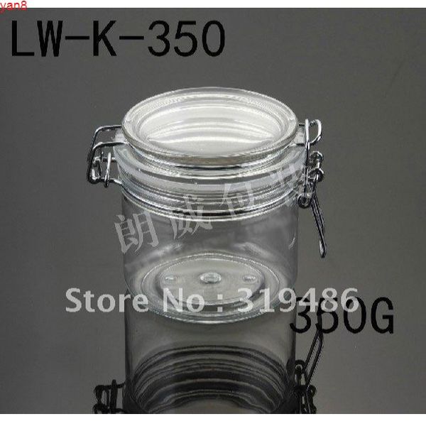 300 pcs / lote Atacado 350g garrafa de creme grande, frasco de estimação transparente, jarra de creme, latas de vedação e plástico LW-K-350G