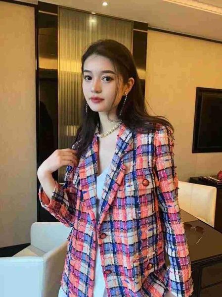 

women's jackets winter wind in europe and america fashion temperament british single-breasted tweed suit wool coat, Black;brown