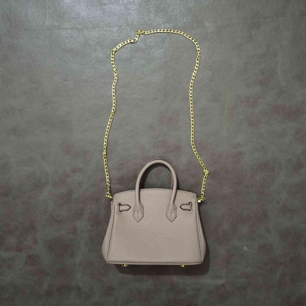 

khaki small pu women's portable single shoulder messenger chain bag
