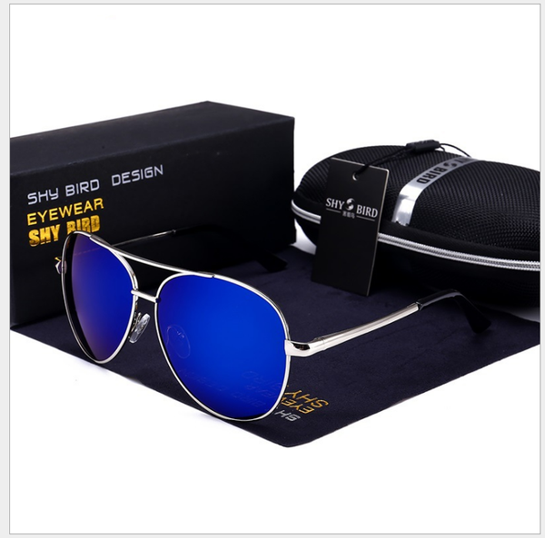 

fashion aluminum pilot sunglasses polarized sun glasses men and women mirror pochromic lens anti-glare driving eyewear with, White;black