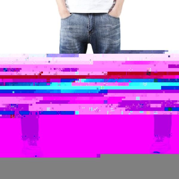 

men's jeans 2021 stretch regular fit business casual classic style fashion denim trousers male black blue pants