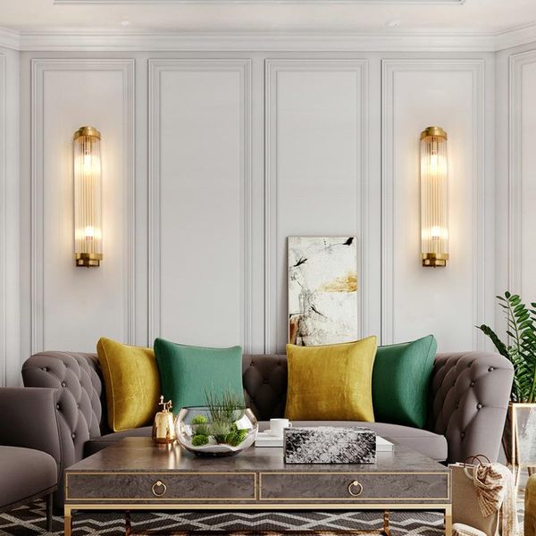 

wall lamp crystal bedroom light lampes suspendues mirror iron living room bedside