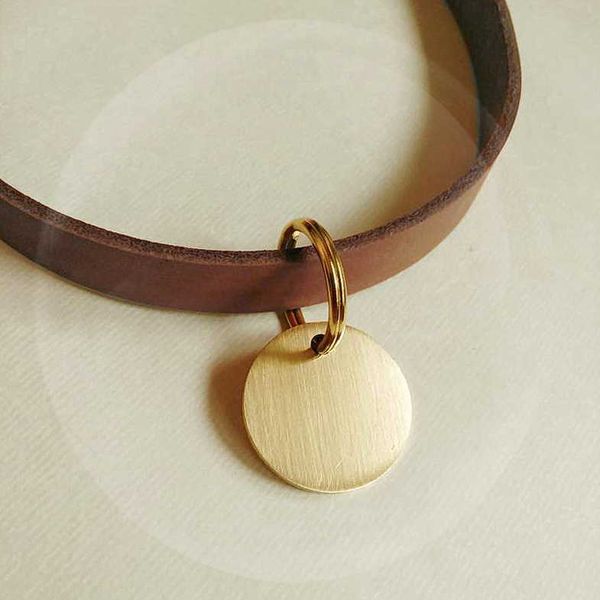 

brass dog tag dog collar pure copper cat pet lost proof id tag tbro