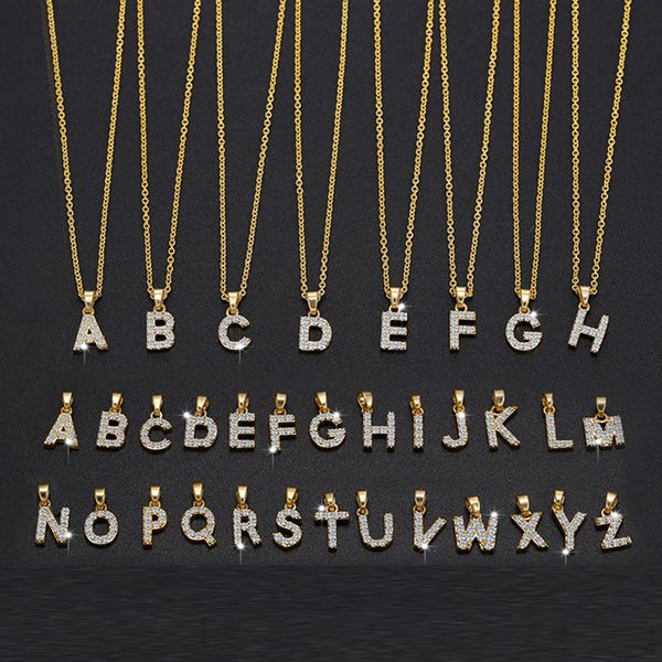 

charms pendant necklaces gold initial letter neckaces for women men jewelry collier femme stainless steel alphabet necklace friends gift, Silver