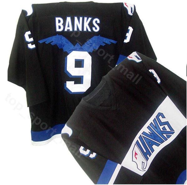 

hawks 9 adam banks jerseys men ice hockey mighty ducks movie jerseyss team color black sport pure cotton quality