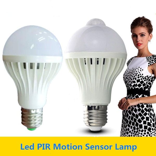 

bulbs 3w 5w 7w 9w 12w e27 220v led bulb smart sound / pir motion sensor lamp light induction stair hallway night white