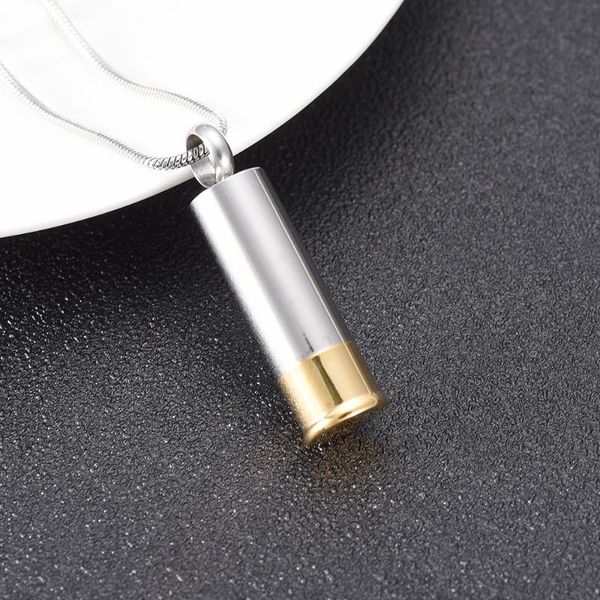 

pendant necklaces xwj8424 polishing cylinder urn cremation jewelry selling memoril stainless steel ashes casket for human/ pet, Silver