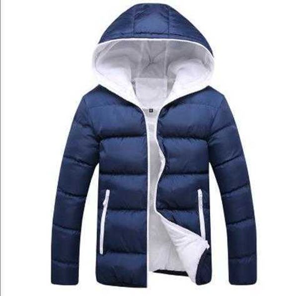 

2021 new arrivals wholesale fashion men coat two tones zipper hooded jackets casual padded s winter clothing, Black