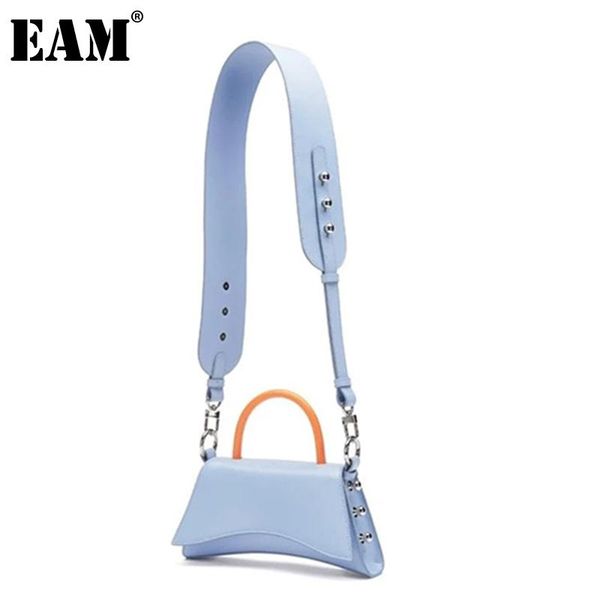

evening bags [eam] women contrasting baguette handbag pu leather flap personality all-match crossbody shoulder bag fashion 2021 18a3708