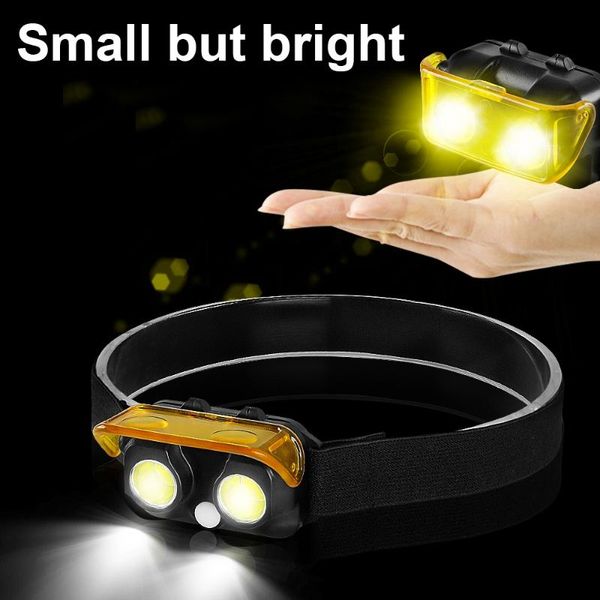 

mini led headlamp 2 cob head lamp dual light source outdoor camping lantern household lights can use 8 h headlamps