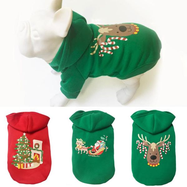

dog apparel pet christmas clothes cotton autumn and winter warm small to large hoodies dog's santa claus coat jacket