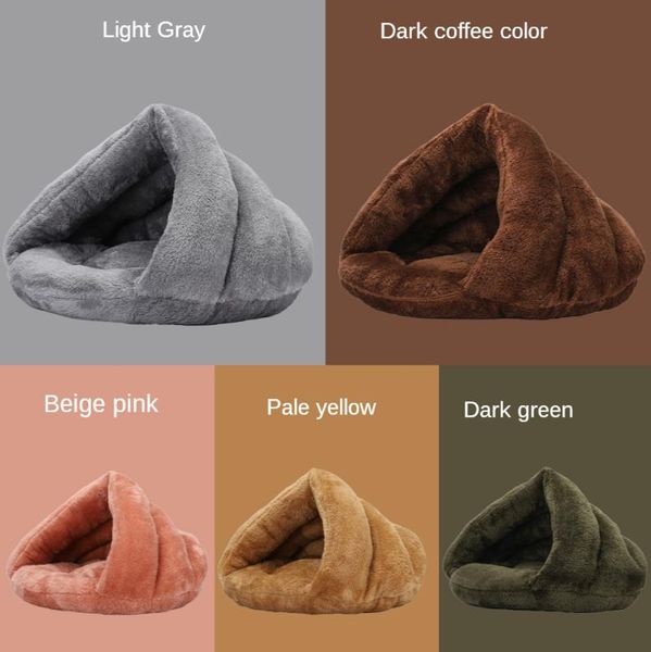 

product name: bejirog triangular soft deep sleep nest material: bejirog, pp cotton color: light gray, coffee color, skin pi cat beds & furni