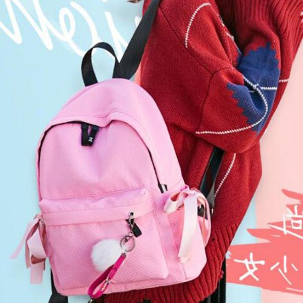 

outdoor bags ladies backpack casual lapbow pink girl school girls