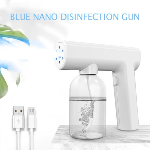 Spruzzatore disinfettante per pistola wireless bianco nero portatile portatile nano blu distanza di spruzzo 2 m