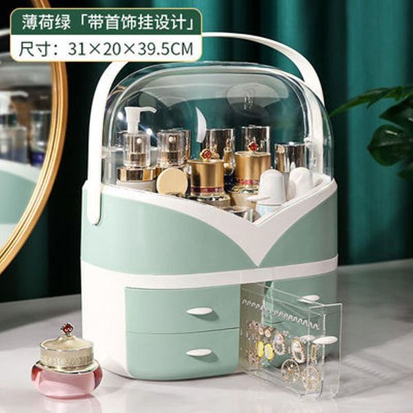 

cosmetic bags & cases storage box deskmakeup jewelry organizer case dust-proof drawer for cosmetics beauty container