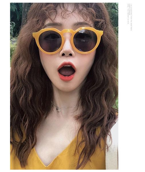 

sunglasses street po sun glasses round frame fashion 2021 orange shades retro decorative, White;black