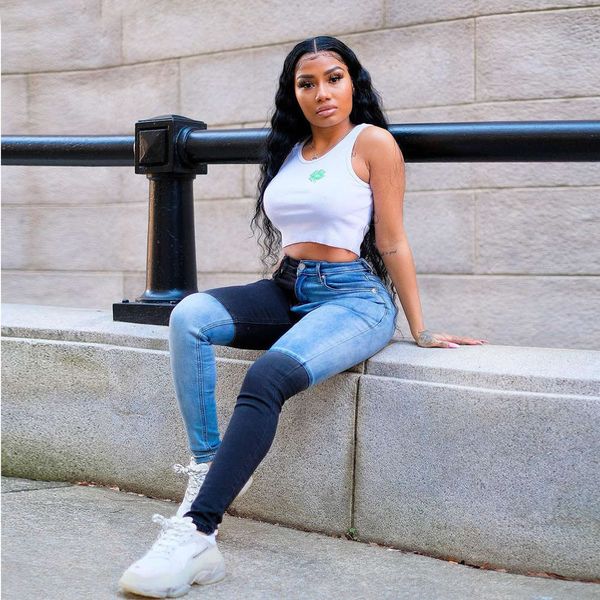 

fashion tight bag buttock splicing fringe patch women's jeans pants, White