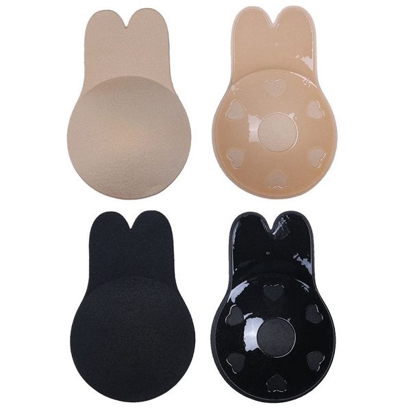 

breast petals reusable nipple covers intimates accessories push up invisible bra adhesive bras women strapless backless water proof silicone, Black;white