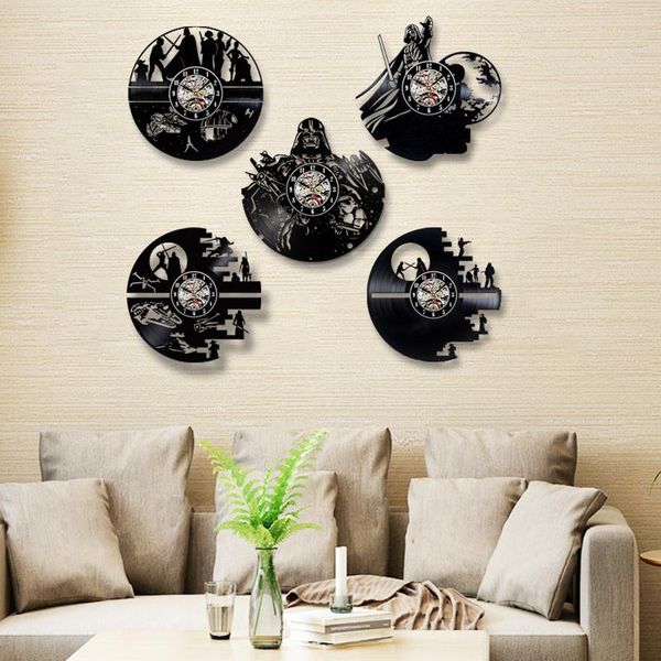 

wall clocks wars between stars series record clock creative retro 7 colors led home living bed room decoration