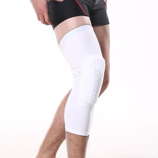 

pair basketball knee pads kneecap football brace support leg sleeve protector calf compression elbow &, Black;gray