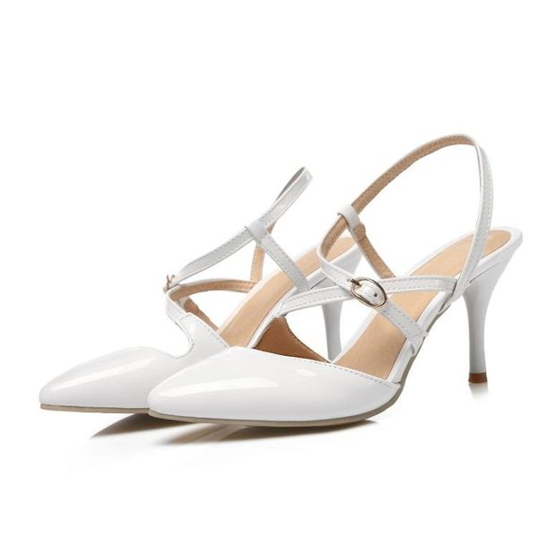 

plus size pointed high heel sandals heels women shoes woman summer ladies, Black