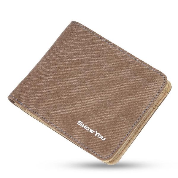 

wallets men retro canvas wallet two folding male purse holder solid color short and, Red;black