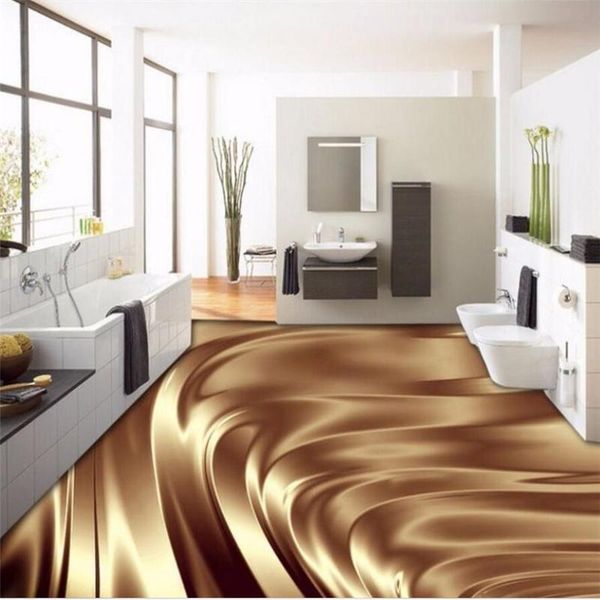 

wallpapers custom floor painting 3d beautiful golden metal flooring tile stereo papel de parede tv background wall