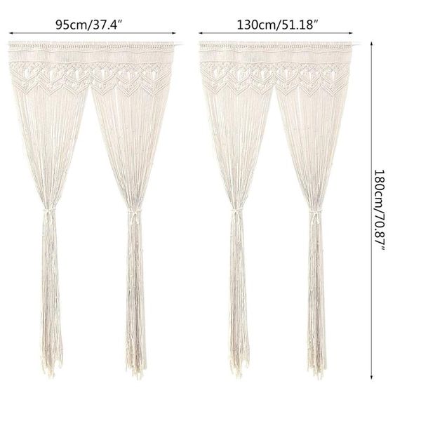 

curtain & drapes dropship macrame cotton handwoven tapestry bohemian room divider window door curtains wedding background home decor 2 sizes