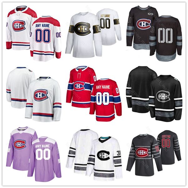 

custom name ice hockey montreal canadiens golden edition 11 brendan gallagher jersey 24 phillip danault 26 jeff petry 14 nick suzuki shirt u, Black;red