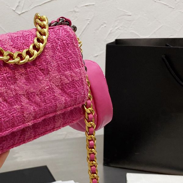 

luxury handbags and storage designer women tweed crossbody shoulder bag 2021 paris brand fashion woc 19s flag woman wool