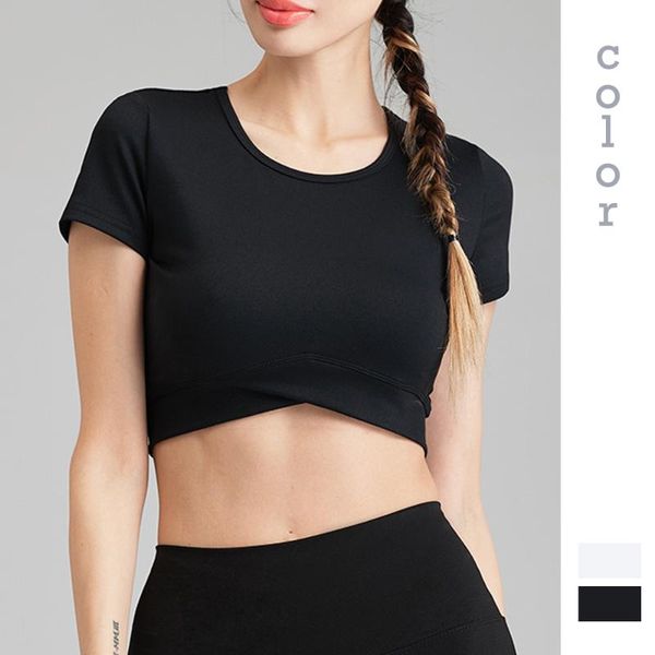 

moonglade yoga clothes t-shirt sports fitness short-sleeve 2021 expose navel women quick-dry simple slim summer outfit