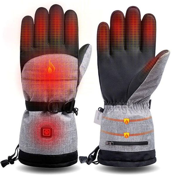 

ski gloves winter electric heated men women windproof waterproof warm heating snowmobile snowboard mittens
