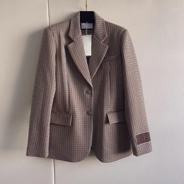 

women's suits & blazers 2021 autumn winter woman's suit pockets vintage design office outwear coat loose hign quality blazer, White;black