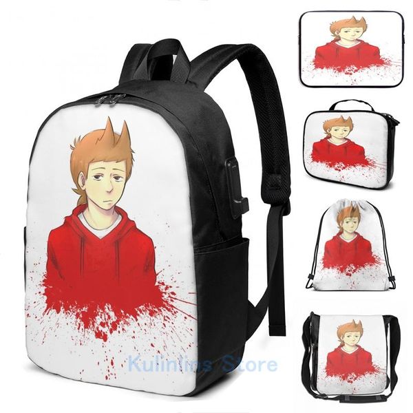 

backpack funny graphic print tord usb charge men school bags women bag travel laptop