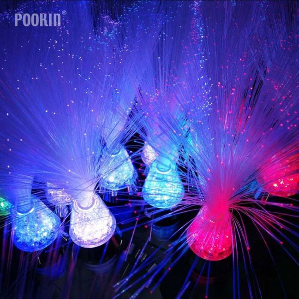 

night lights led multicolour fibre optic lamp light with ice base relax changing bedside nightlights for children birthday gift home decor w