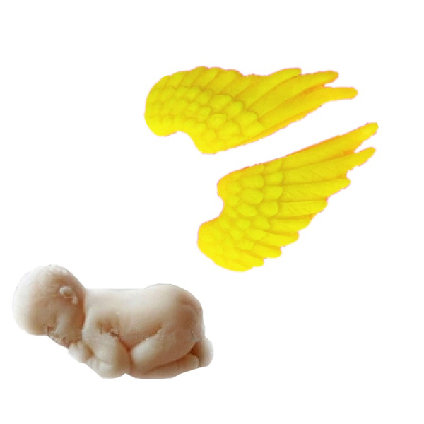 

angel wing boy silicone mold kitchen baking tool resin diy cake chocolate fondant moulds pastry dessert lace decoration supplies