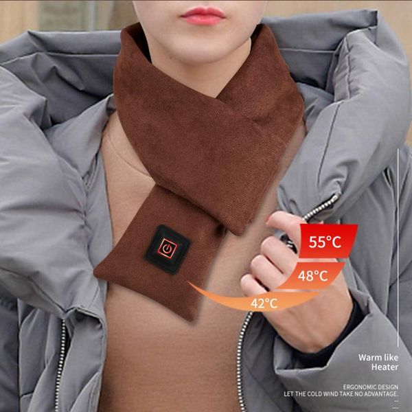 

scarves 2021 winter usb heated scarf men and women shawl foreign trade smart heating solid color vibration massage warmer, Blue;gray