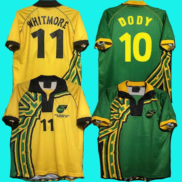 

1998 jamaica jerseys home away reggae boyz gardner sinclair brown dawes simpson cargill whitmore earle powell gayle williams boyd lowe burto, Black;yellow