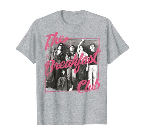 

breakfast club pink text group pgraph graphic t-shirt, White;black