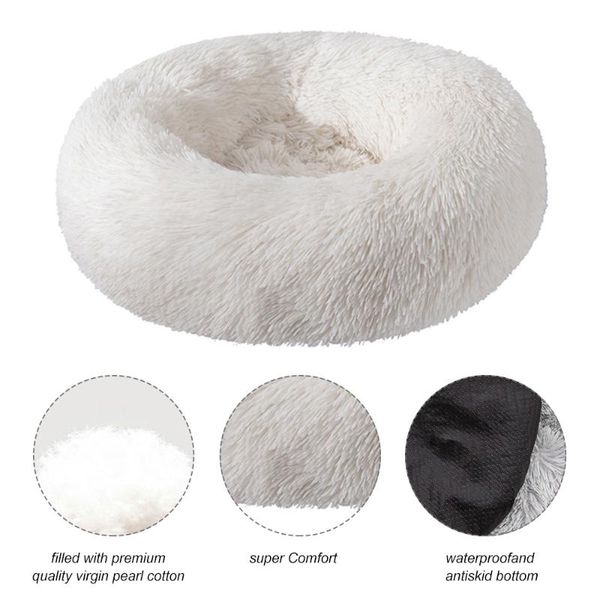 

kennels & pens luxury soft plush dog bed round shape sleeping bag kennel cat puppy sofa pet house winter warm beds cushion superior comfort