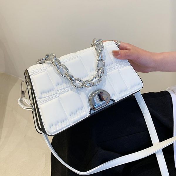 

evening bags ladies soft leather chain crossbody for women 2021 casual concise small square bag shoulder summer handbags