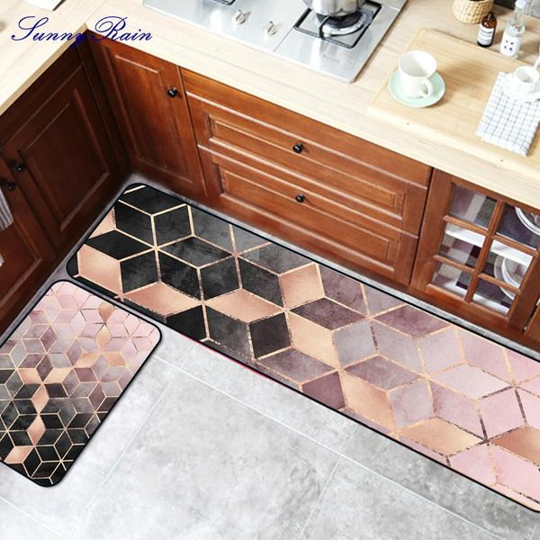 

sunnyrain 2-piece kitchen rug set geometric rugs area and carpet for slip resistant bathroom carpets