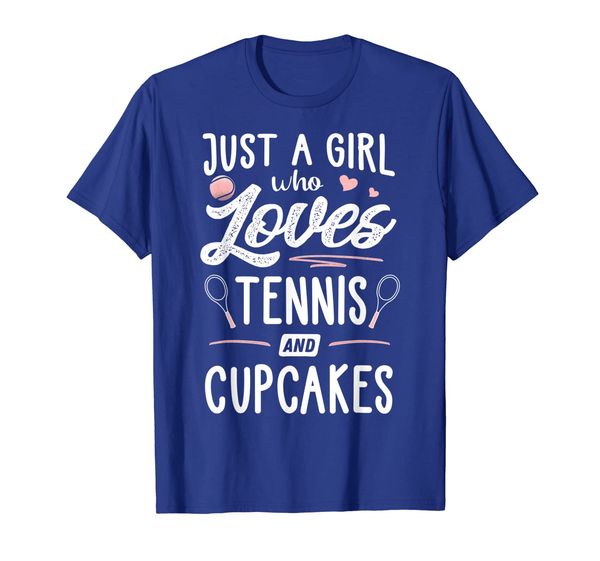 

just a girl who loves tennis and cupcakes gift women t-shirt, White;black