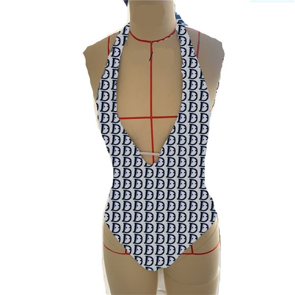 

vintage print swimming wears letter solid color swimsuit summer strappy swimsuits ladies swim wear