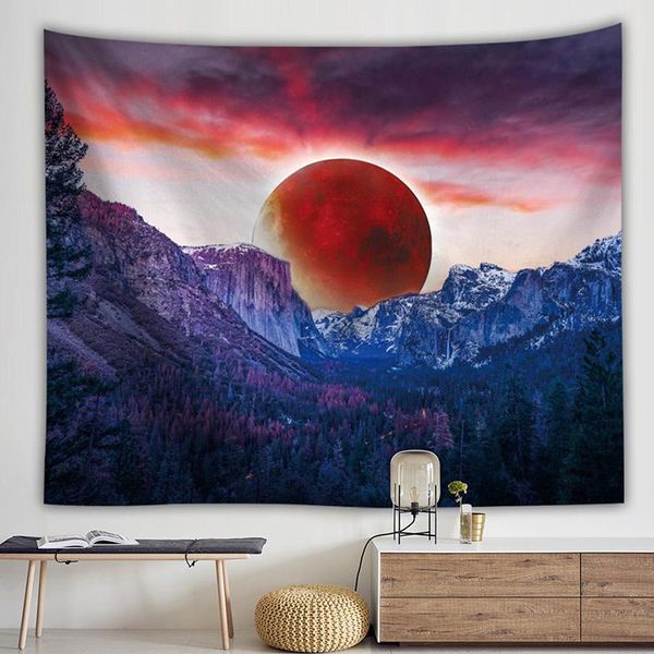 

tapestries mountain sun tapestry aesthetic bedroom decoraciÃ³n pared wall rug large