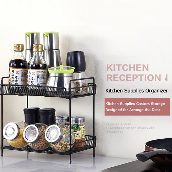

kitchen storage & organization multi-functional under sink 2-tier metal mesh basket organizer rack for home office bathroom