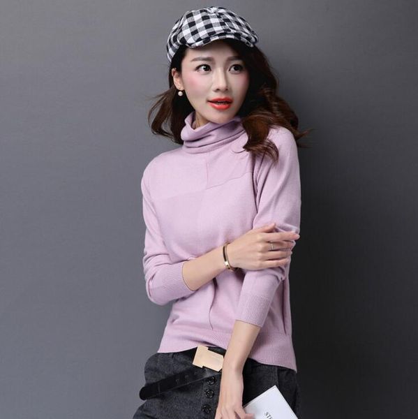 

women's sweaters 2021 women pullover female sweater fashion autumn winter warm turtleneck neck casual loose knitted, White;black