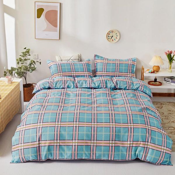 Conjuntos de cama Kotudenavy Retalhos Duvet Capas Modernas Bedclothes Set 3/4 Pcs Tamanho Single Double Amarelo Cinzento Capa de Quilt