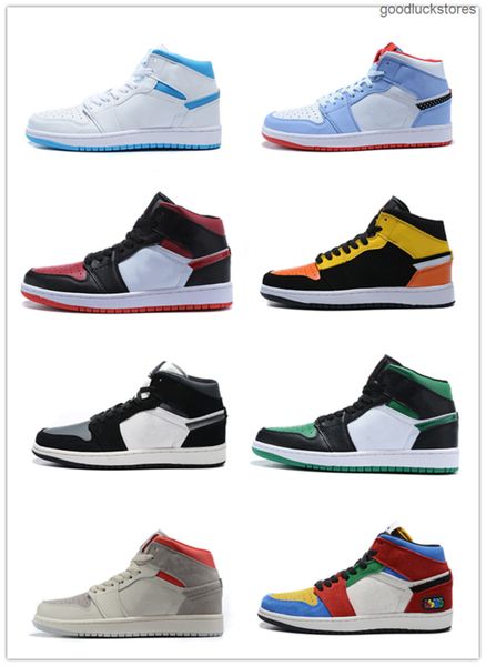 

high 1s basketball shoes for mens&womens runner sports sneakers 36-45 blue scrambled egg with black white and red tomato outdoor trainers