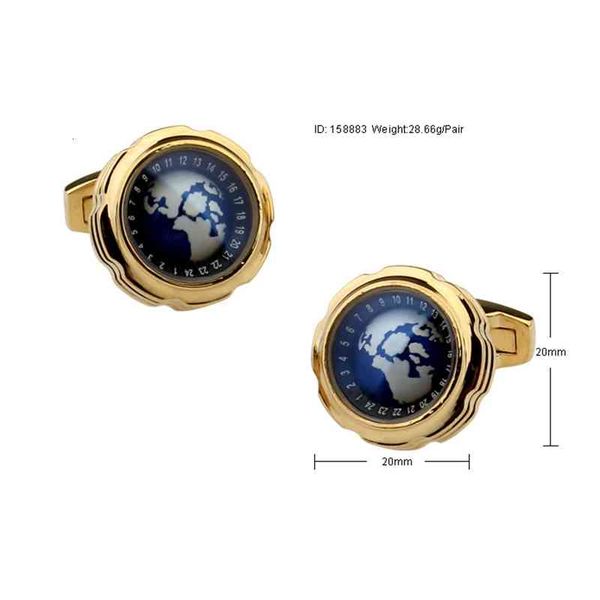 

cufflinks rotatable earth, Silver;golden